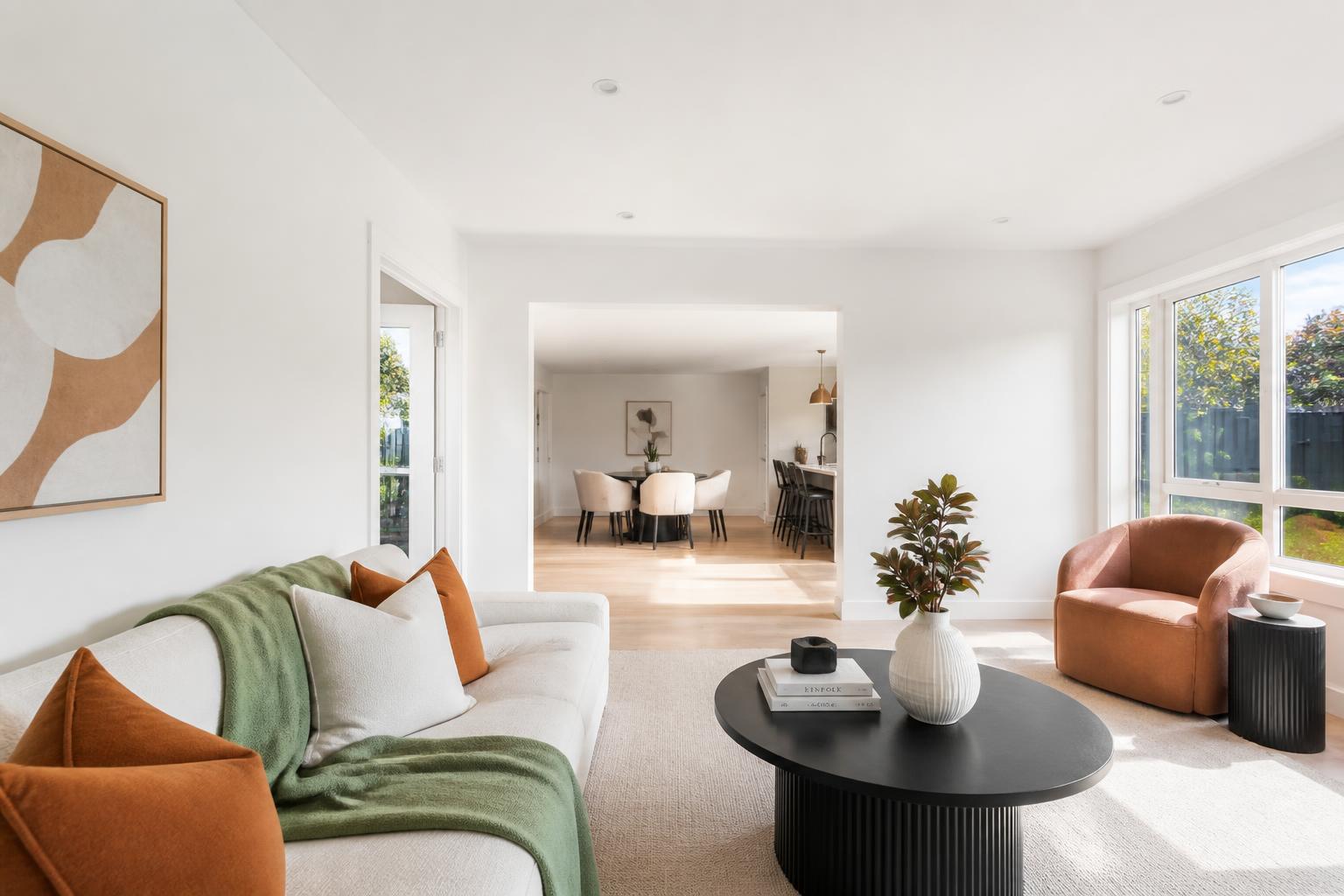 Premium freshly painted living room interior in a Nelson home by Castle Coatings